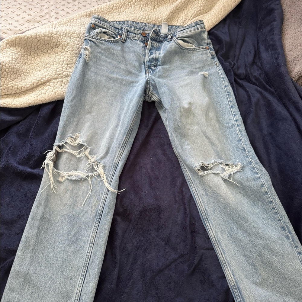 Levi's Light Blue Distressed Boyfriend Jeans